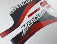 Mercury 90HP Two Stroke Outboard Decal Kit RED